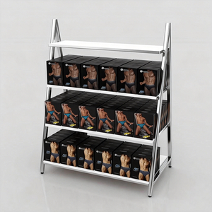 Espositore per Biancheria Intima Personalizzato a Più Livelli in MDF, Stand Espositivo in Metallo per Biancheria Intima Maschile - Product Image 3