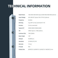 Lampu LED Tri-proof Pabrik 20w 24w 36w 40w 45w 50w 56w 70w 80W 100w 120lm 130lm Sensor IP65 Lampu Tabung LED Lampu LED Tri-proof