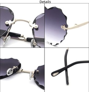 Gafas de sol sin montura para mujer, anteojos de sol femeninos <span class=keywords><strong>con</strong></span> forma de corazón, a la moda, 2022 - Product Image 5