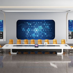 Painted conference long table simple modern large negotiation table white conference room table and chair combination