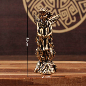 Ornement de table décoratif rétro en laiton Aile d'ange, statue religieuse de collection tendance - Product Image 5