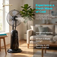 Ventilateur sur pied électrique personnalisé, refroidisseur d'air commercial mécanique, humidificateur ultrasonique à brume pour usage extérieur