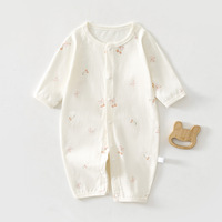 Combinaison bébé unisexe en coton à manches courtes, respirante, fine et légère, fermeture à boutons pression, motif de dessin animé, style mignon, été