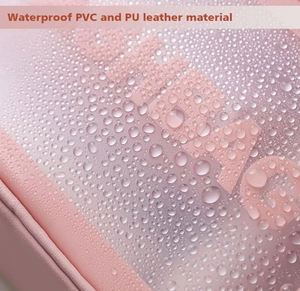 Women's Large Capacity Storage PVC Toiletry Bag Set Three Semi- PU Frosted Bath Swimming Cosmetic Bags <b>Cases</b> - Product Image 3