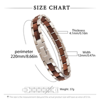 Bracelet unisexe en acier inoxydable et bois de noyer, squelette, pour hommes et femmes, vente en gros, fournisseur chinois