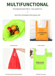 Factory Direct Stylish <b>Dot</b> Pattern Foldable <b>Eco</b> Shopping Bag, Lightweight Polyester Handbag For Clothing Store Packaging - Product Image 3