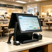 Sistema POS RUINAI de 15.6 Pulgadas con Pantalla Táctil Dual WINS/Android y 3 Años de Garantía para Hostelería y Pequeñas Empresas