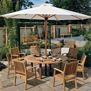 Fashion High Quality Modern Teak Furniture Wicker Back with Waterproof Cushions Wood Patio Dining <b>Garden</b> Outdoor Chair - Product Image 4