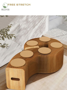 Modern Living Room Compress Fold Kraft Paper <strong>Stool</strong> 42cm Commercial Exhibition Bench Paper for Living Room and <strong>Office</strong> - Product Image 4