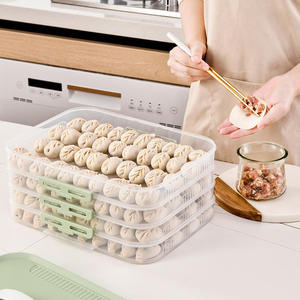 Conteneur de Conservation Alimentaire Vert en Gros avec Indicateur de Date, Bac à Raviolis <span class=keywords><strong>Empilable</strong></span> en <span class=keywords><strong>Plastique</strong></span>, Rangement de Cuisine Grande Capacité - Product Image 6