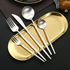 Wedding Party Matte Cuttlery Silverware Set Stainless Steel Flatware Spoon And Fork Utensil Set