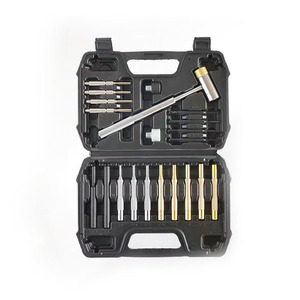 Ensemble de 21 poinçons de haute qualité et marteau avec boîte en plastique noir, <span class=keywords><strong>poinçon</strong></span> en laiton pour l'entretien de la chasse à la pêche - Product Image 1