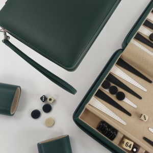 Bán buôn biểu tượng tùy chỉnh du lịch PU da <span class=keywords><strong>backgammon</strong></span> Set xách tay sang trọng 9 inch <span class=keywords><strong>backgammon</strong></span> Board Game Set - Product Image 6