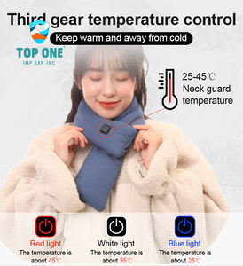 TopOne Écharpe chauffante intelligente pour le cou Gris d'hiver avec massage au graphène USB pour femmes et hommes - Product Image 3