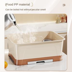 Escurridor de platos de cocina de diseño XT117, armario de platos, hogar con tapa, caja de almacenamiento de platos, vajilla grande a prueba de polvo, estante para platos - Product Image 4