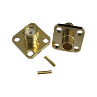 Conector SMA-KFB3 de Latón, Tipo Flange Hembra, para Cables RG141 y RG402, Precio de Fábrica