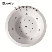 Baignoire en acrylique jaczy encastrable Baignoire ronde 3 personnes 1.8m spa baignoires et bains à remous de massage hydrothérapie