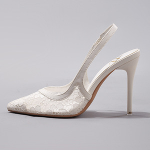 Moda in pizzo Patchwork Stiletto per donna eleganti estate <span class=keywords><strong>tacchi</strong></span> alti <span class=keywords><strong>aperti</strong></span> Sexy <span class=keywords><strong>a</strong></span> punta per festa di matrimonio transfrontaliera - Product Image 5