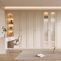 Vente directe usine : Grande armoire en bois pour chambre à coucher, meuble coiffeuse ouverte, armoire portable économique, MDF