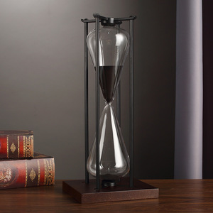 Retro <b>Hourglass</b> Timer 30 Minute Wooden Frame Study Office Desk Decor - Product Image 3