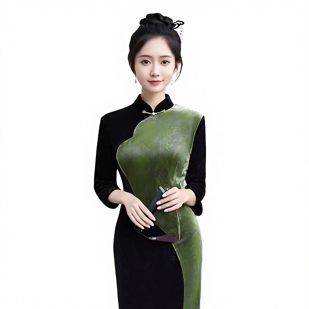 Green M Chinese Dresses - 2025 New Style Elegant