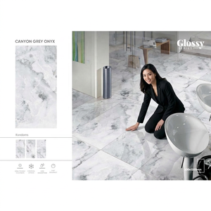 Azulejos de porcelana con aspecto de mármol Carrara Chicago Almond, 600x1200mm, 24x48in, para pisos y paredes, para proyectos. - Product Image 4