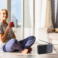 Radio de poche rétro personnalisée multibandes AM FM, récepteur ondes courtes pour extérieur et intérieur, haut-parleur rechargeable intégré