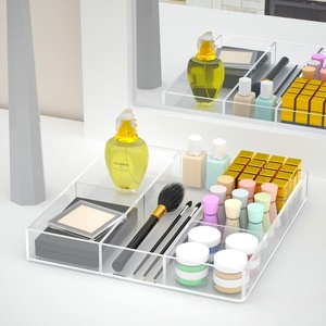 6-Section Acrylic Light <b>Weight</b> Customized Drawer Organizer Clear Makeup Tray for Office Bedroom Display <b>Rack</b> - Product Image 4