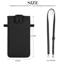 Étui de téléphone en néoprène avec sangle/lanière de cou pour iPhone 16/15/14/13 Pro, 16/15 Plus Samsung S24, Google Pixel 9