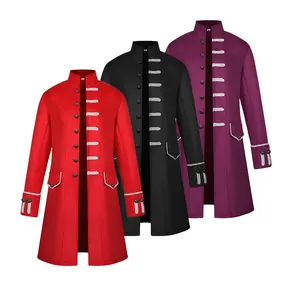 Fashion Vintage Heren Gothic Jacket Lange Mouwen Geklede Jas Steampunk Cosplay Victoriaanse Ochtend Uniform