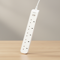 Multiprise à 4 prises en cuivre avec prise britannique 110V/220V pour le bureau et la maison