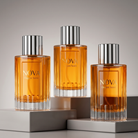 Vente en gros de flacons de parfum en verre cylindriques personnalisés, 100 ml, vides, emballage en carton mat, vaporisateur à pompe