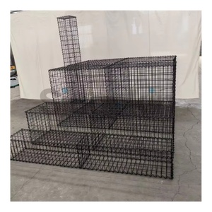 50x50mm 200X50mm Aperture <strong>Black</strong> Powder Coated Welded <strong>Gabion</strong> Box Stone Cage for Retaining Wall - Product Image 1