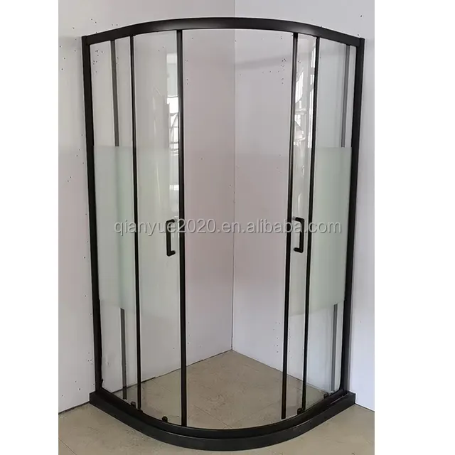 Bathroom Shower Cabin High Quality Sliding Shower Screen Tempered Glass room black shower Enclosure