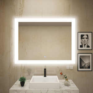 OEM ODM Miroir mural moderne à LED pour salle de bain Miroir rectangulaire anti-buée rétroéclairé haute définition Miroir mural intelligent avec cote IP44 - Product Image 2