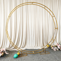 Arche de mariage en fer forgé en métal, accessoires, anneau à Double pôle, étagère de porte à fleurs, arche de mariage, décoration de fond de scène extérieure