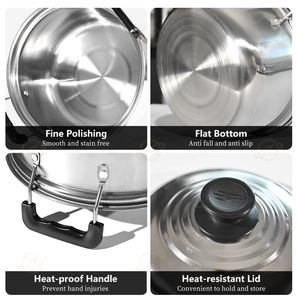 YITIAN 5 Parça Kichvoe Paslanmaz Çelik Tencere Seti Kapaklı İndüksiyonlu Ocaklar İçin Uygun Mutfak Kullanımı İçin Çift Saplı Çorba Tencereleri - Product Image 2