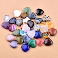Bestseller - Pierre précieuse turquoise de 2 cm en forme de cœur, citrine polie, pierre naturelle, accessoires de bijoux DIY