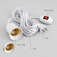Douille de lampe suspendue E27 avec interrupteur et cordon d'extension à filetage pour bande LED, vente en gros