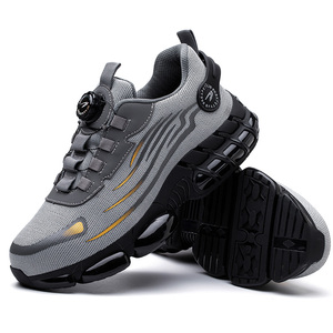 Rotary Button Safety Shoes Men Steel Toe Sneakers Puncture Proof Work Safety <b>Boots</b> <b>Air</b> Cushion Sport Work Shoes Anti-smash <b>Boots</b> - Product Image 1
