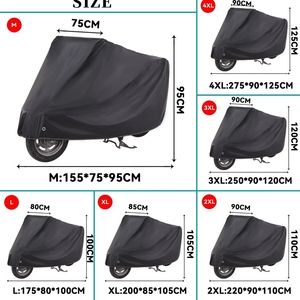 Housse de protection pour moto et scooter, imperméable, anti-UV, en taffetas de polyester avec revêtement PU, pour toutes les saisons, tailles M/L/XL - Product Image 4
