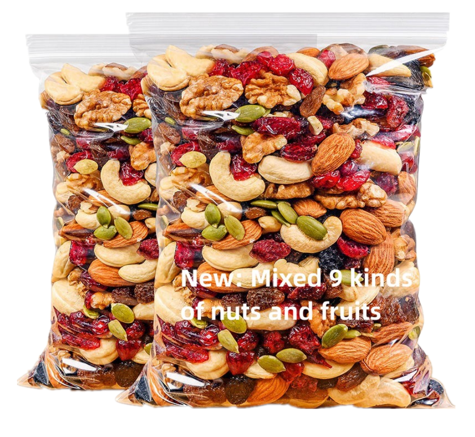 2024 Nieuwe Producten 500G 9 Soort Pinda 'S Zonnebloempitten 9 In 1 Geroosterde Amandel Gemengde Noten En Fruit Snack Cashewtrail Mix Noten