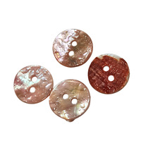 Boutons pour vêtements d'enfants en coquille d'ormeau dorée 18L, effet goutte d'eau, motif rond à 2 trous, boutons en coquille colorée