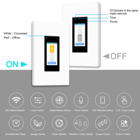 Prix d'usine Tuya Wifi L9 LCD Interrupteur intelligent tactile 1/2 voie compatible Alexa & Google Home pour l'Amérique