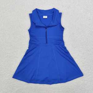 Vestido atlético de verano de alta calidad para niñas pequeñas Color sólido negro con cremallera Estilo informal Listo para enviar al por mayor - Product Image 3