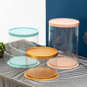 Caja de Pastel Transparente Redonda de Lujo con Logotipo Personalizado, <span class=keywords><strong>46</strong></span> cm, Super Alta, de PET, para Regalos de Boda, Cumpleaños y Fiestas - Product Image 2