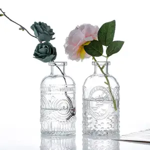 2023 vente chaude 200ml bouteilles en verre vide rond fleur Vase aromathérapie bouteille bouteille en verre décoration