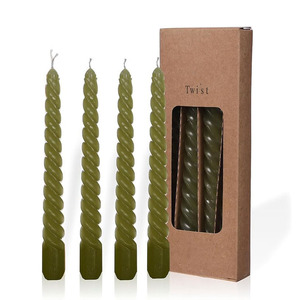 4 Uds. Velas cónicas en espiral candelabros retorcidos 8 10 pulgadas velas altas para cena boda decoración del hogar - Product Image 1