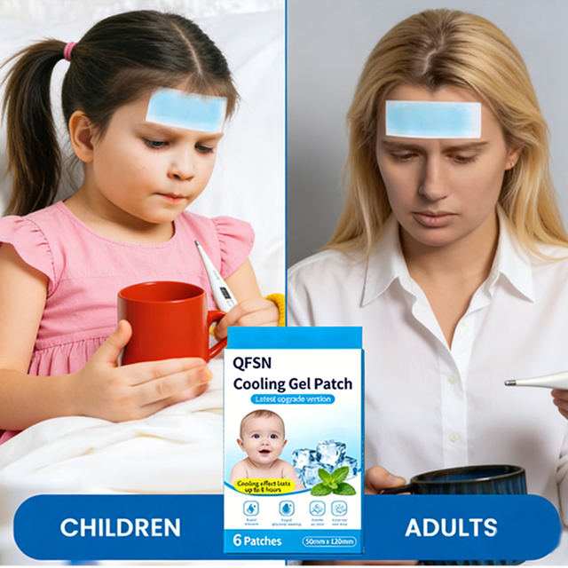 8H Continuous Cooling Hydrogel Patch with Soothing Benefits Skin-Safe Disposable ISO Certified Physical Cool Pad