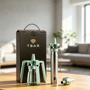 Juego de Cachimba Árabe de Lujo en Acero Inoxidable con Acabado Espejo, Manguera Metálica, Gancho y Base de Vidrio, Accesorios de Regalo - Product Image 2